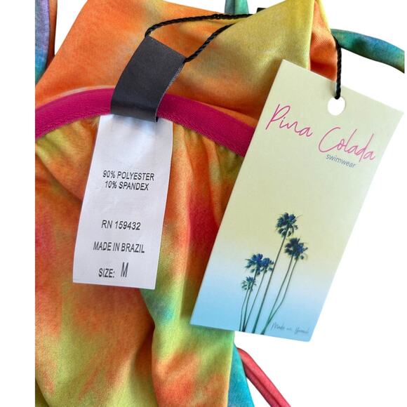 NWT Rainbow Tie Dye Underwire Bikini TOP in MEDIUM by Pina Colada - Picture 5 of 6